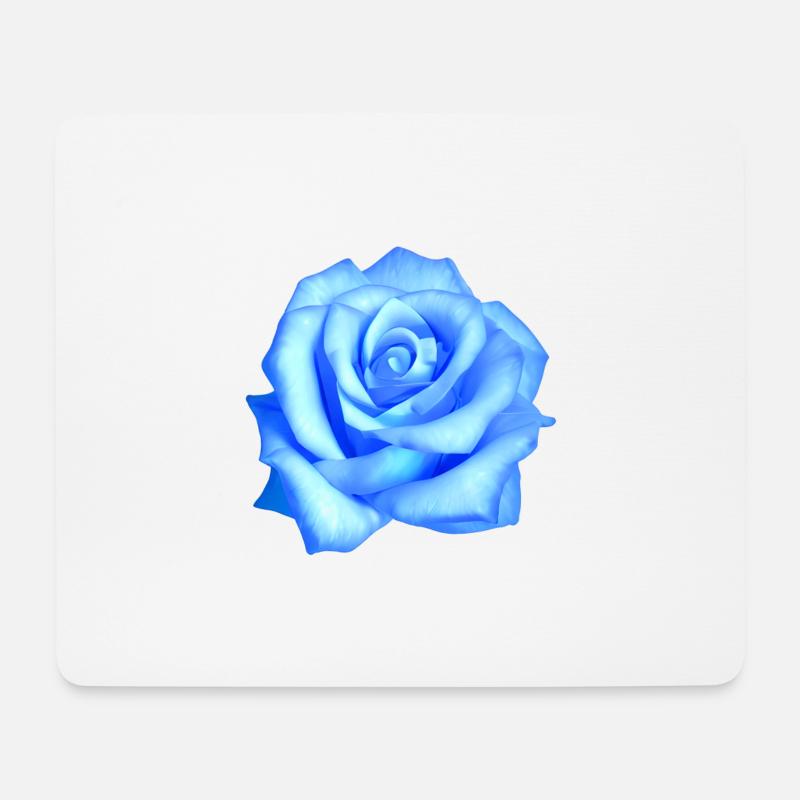 Blaue Rose - Mousepad (Querformat) - Weiß
