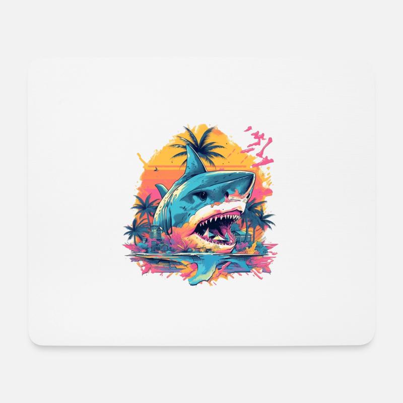 Shark - Mousepad (Querformat) - Weiß