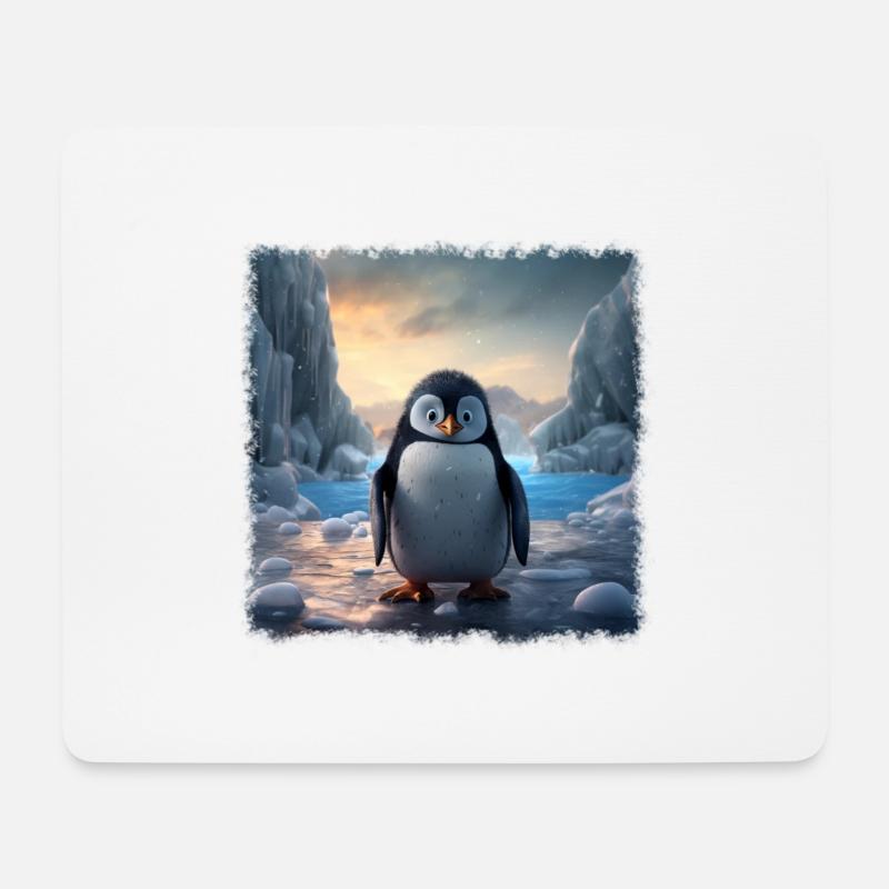 Süßer Pinguin - Mousepad (Querformat) - Weiß