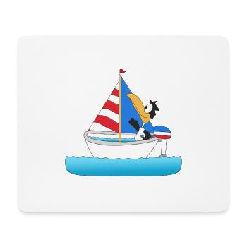 KAPITÄN - BOOT - SCHIFF - PINGUIN - SEGELN - MEER - Mousepad (Querformat) - Weiß - Vorne