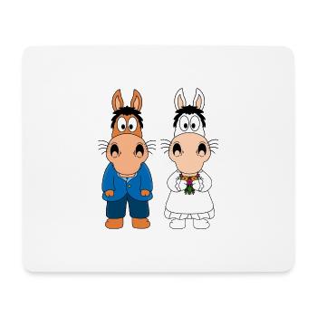 PFERDE - PONYS - HOCHZEIT - HEIRATEN - LIEBE - Mousepad (Querformat) - Weiß - Vorne