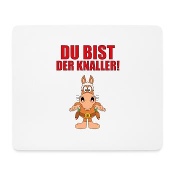 DU BIST DER KNALLER! - PFERD - MÖHREN - COWBOY - Mousepad (Querformat) - Weiß - Vorne