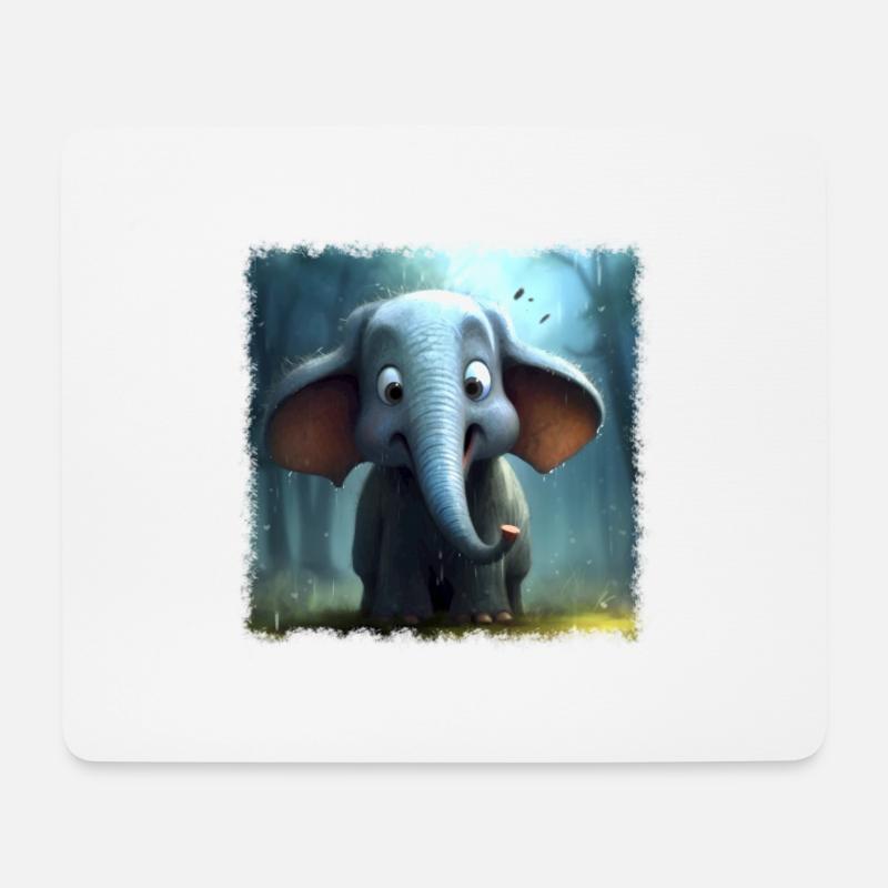 Little Elephant - Mouse Pad (horizontal) - white