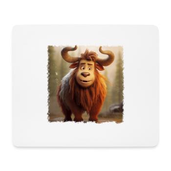 Jeunes bisons - Tapis de souris (format paysage) - blanc - Devant