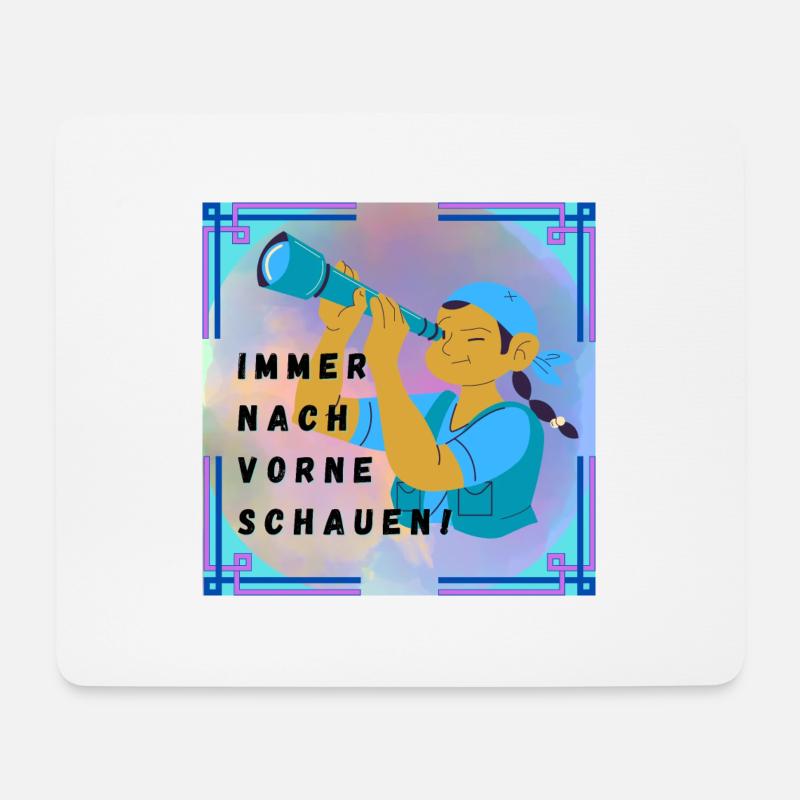Immer nach vorne schauen - Mousepad (Querformat) - Weiß