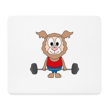 GEWICHTHEBER - FITNESS - BODYBUILDING - LAMA - Mousepad (Querformat) - Weiß - Vorne