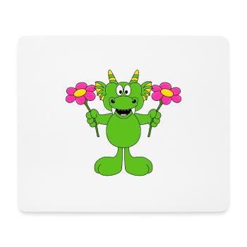 BLUMEN - LIEBE - DRACHE - GESCHENK - GARTEN - Mousepad (Querformat) - Weiß - Vorne