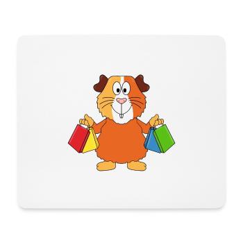 SHOPPING - MEERSCHWEINCHEN - EINKAUFEN - TIER - Mousepad (Querformat) - Weiß - Vorne