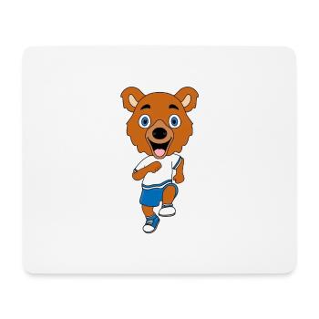 SPORT - LAUFEN - JOGGEN - FITNESS - BÄR - TEDDY - Mousepad (Querformat) - Weiß - Vorne
