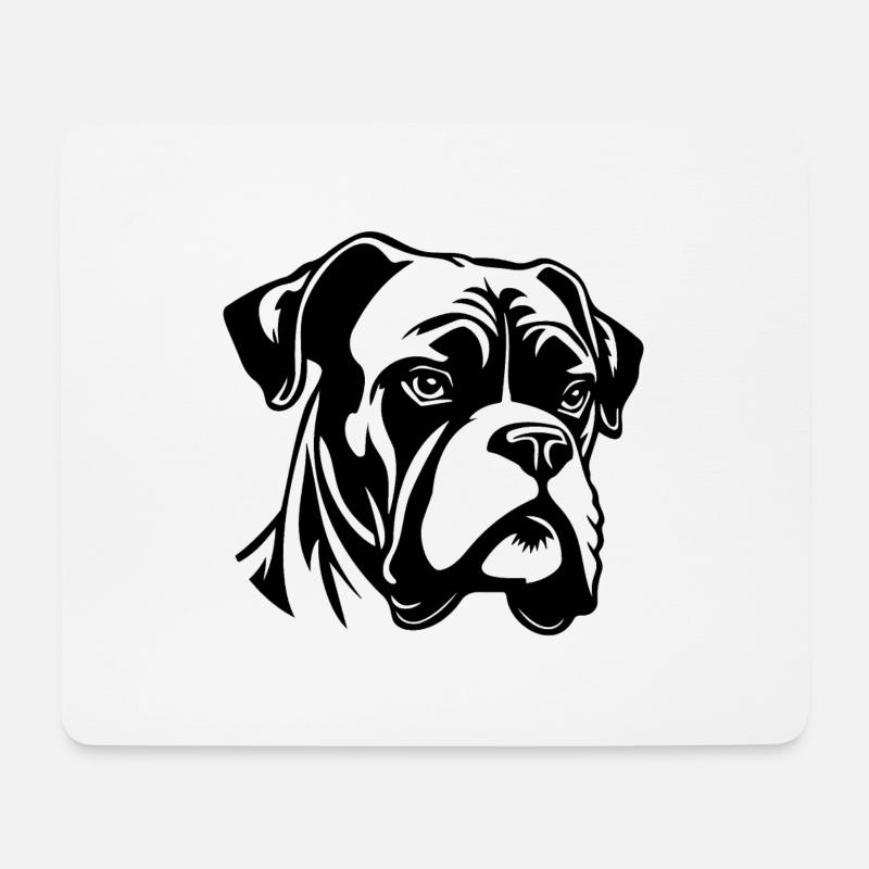 Boxer Hund Hunderasse - Mousepad (Querformat) - Weiß