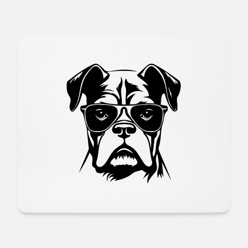 Boxer Hund Hunderasse - Mousepad (Querformat) - Weiß