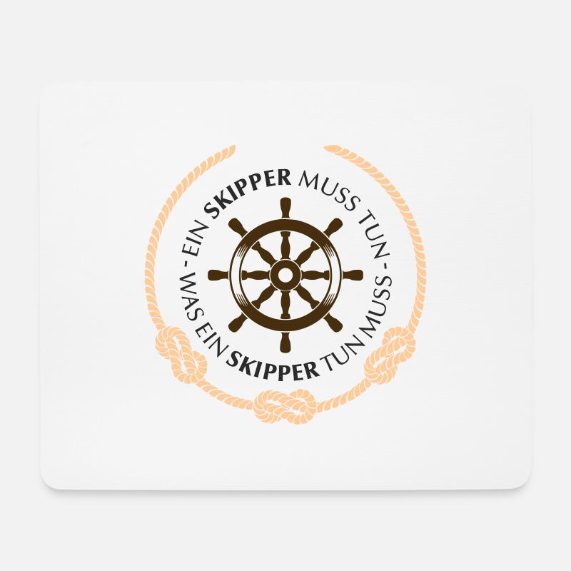 Ein Skipper muss tun Kordel 3 Knoten - Mousepad (Querformat) - Weiß