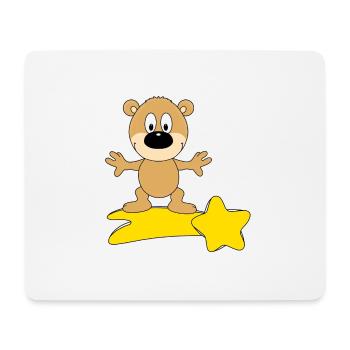 STERNSCHNUPPE - SURFER - TEDDY - BÄR - TEDDYBÄR - Mousepad (Querformat) - Weiß - Vorne