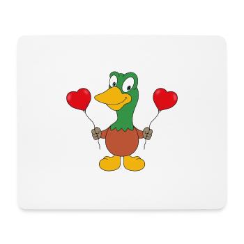 LUFTBALLONS - HERZEN - ENTE - TIERISCH - VERLIEBT - Mousepad (Querformat) - Weiß - Vorne