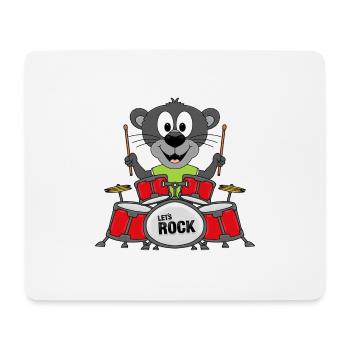 SCHLAGZEUGER - MUSIKER - LET´S ROCK - PANTHER - Mousepad (Querformat) - Weiß - Vorne