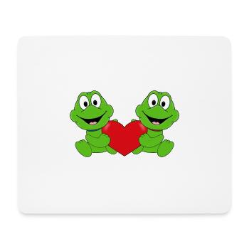 HERZ - LIEBE - FRÖSCHE - TIERE - Mousepad (Querformat) - Weiß - Vorne