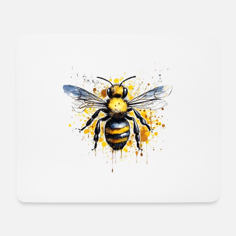 Biene - Mousepad (Querformat) - Weiß