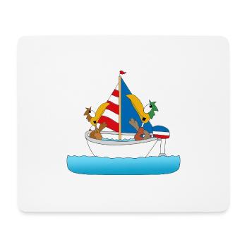 SEGELN - BOOT - SCHIFF - ENTEN - KAPITÄN - MEER - Mousepad (Querformat) - Weiß - Vorne