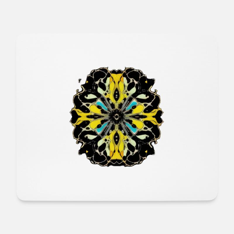 Bunter Tintenklecks | - Mousepad (Querformat) - Weiß