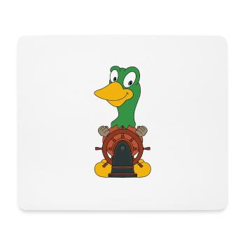 ENTE - KAPITÄN - MEER - SEE - BOOT - SCHIFF - Mousepad (Querformat) - Weiß - Vorne