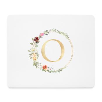 Customisable Monogram O Floral - Mouse Pad (horizontal) - white - Front