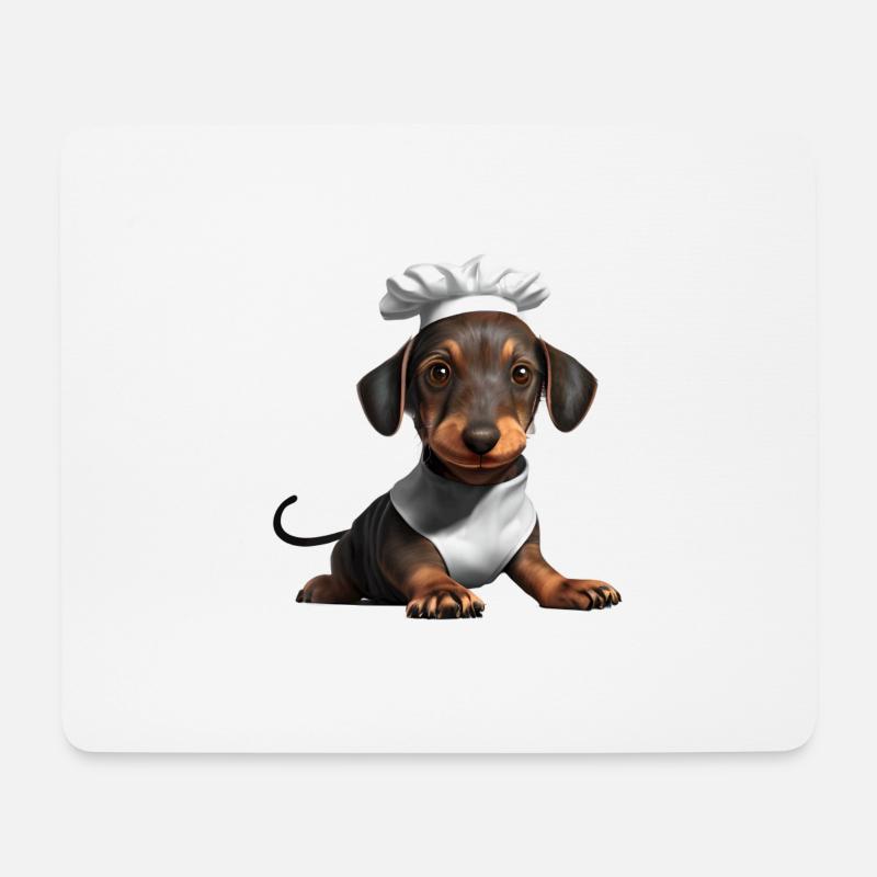 Dachshund Gastronom Hund Dackelwelpe Kochen Hunde - Mousepad (Querformat) - Weiß
