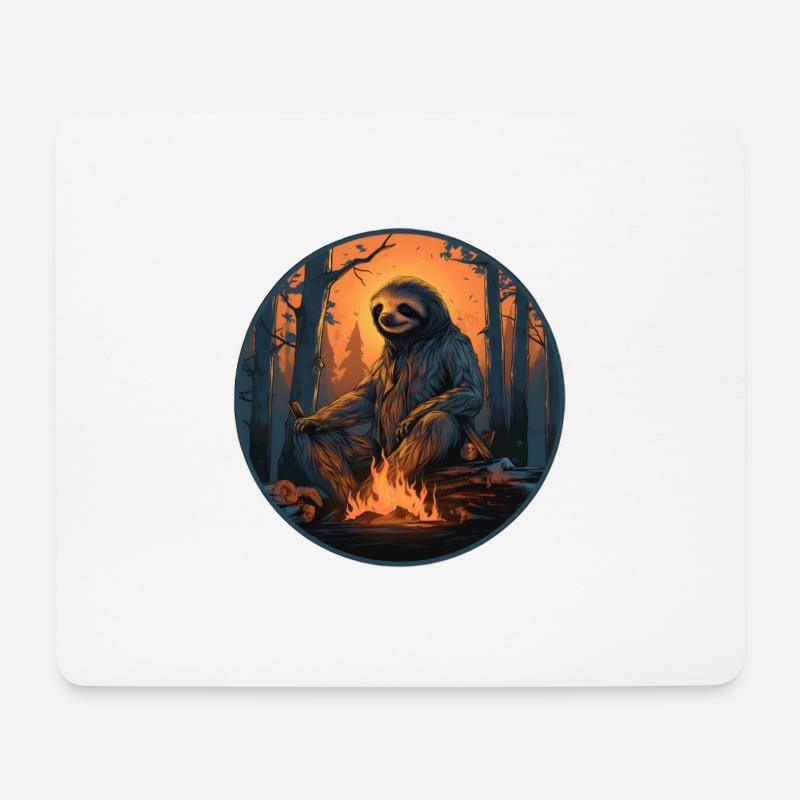 Lagerfeuer-Romantik mit Slotty - Mousepad (Querformat) - Weiß