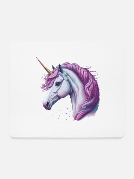 Einhorn - Mousepad (Querformat) - Weiß