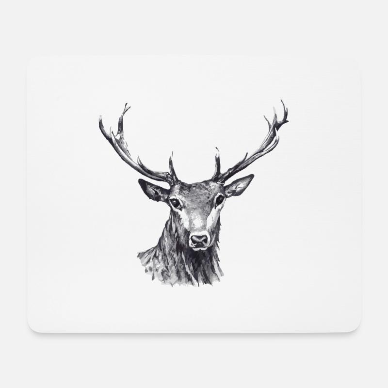 Hirsch - Mousepad (Querformat) - Weiß