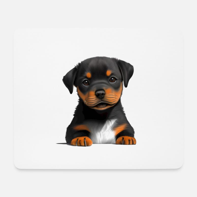Rottweiler Hund Hundewelpe Rottweilerwelpe Hunde - Mousepad (Querformat) - Weiß