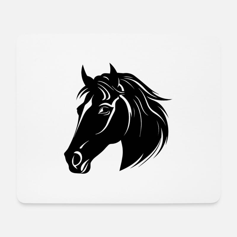 Pferd Pferdekopf Pony - Mousepad (Querformat) - Weiß