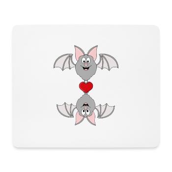FLEDERMÄUSE - HERZ - LIEBE - LOVE - VERLIEBT - Mousepad (Querformat) - Weiß - Vorne