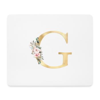 G Customizable Monogram Floral - Mouse Pad (horizontal) - white - Front