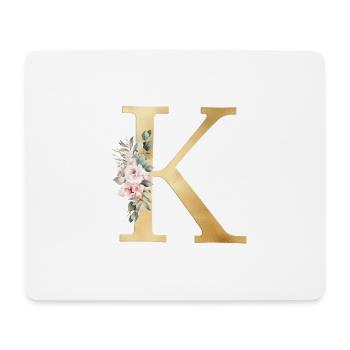 Customizable Monogram K Floral - Mouse Pad (horizontal) - white - Front