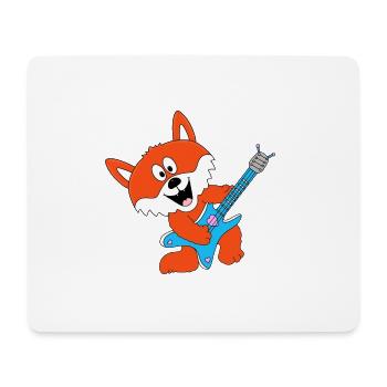 GITARRE - MUSIK - FUCHS - TIER - KIND - BABY - Mousepad (Querformat) - Weiß - Vorne
