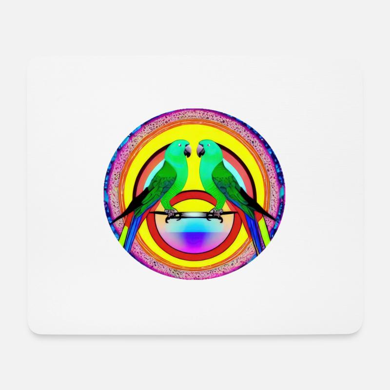 Schöner heller Papagei | - Mousepad (Querformat) - Weiß