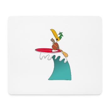 STAND UP PADDLING - WELLENREITER - SURFER - ENTE - Mousepad (Querformat) - Weiß - Vorne