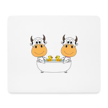 KÜHE - BADEWANNE - BADEN - TIERE - LIEBE - LOVE - Mousepad (Querformat) - Weiß - Vorne