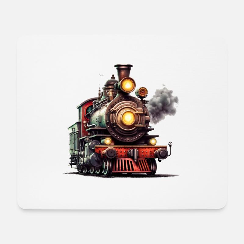 Die majestätische Dampflok - Mousepad (Querformat) - Weiß