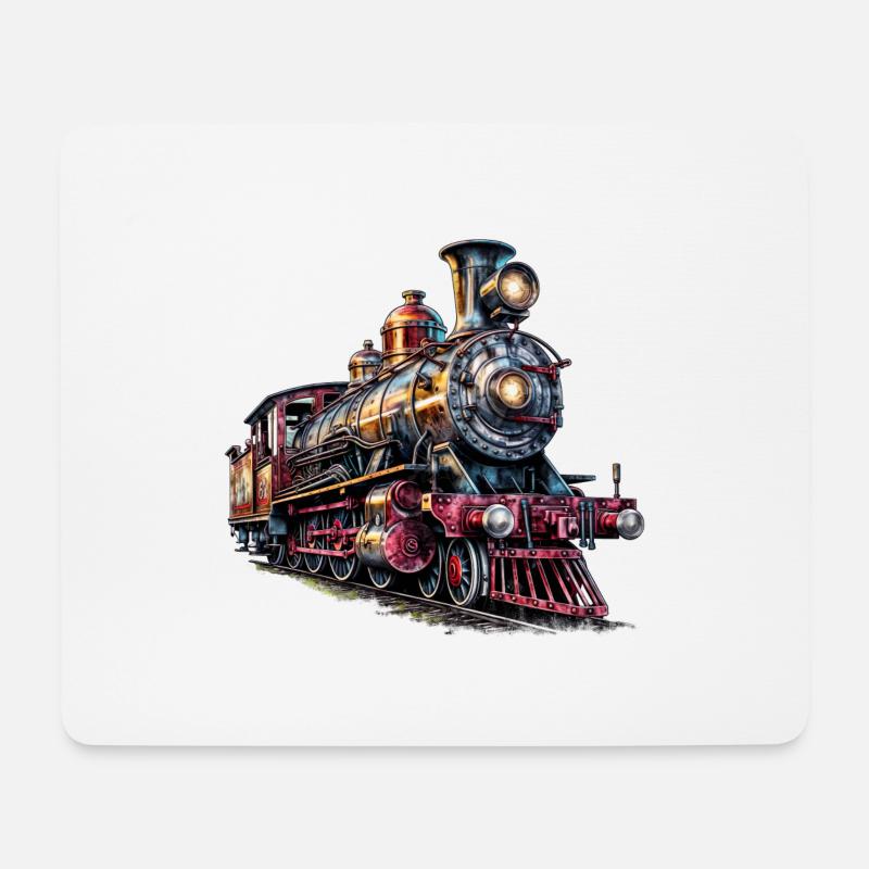 Das Bild einer alten Dampflokomotive - Mousepad (Querformat) - Weiß