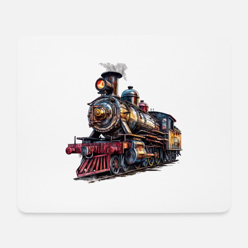 Dampflokomotive, ein Symbol für die gute alte Zeit - Mousepad (Querformat) - Weiß