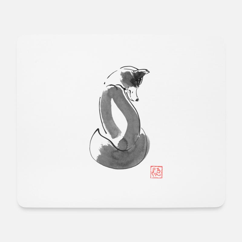 Fuchs Einfach - Mousepad (Querformat) - Weiß