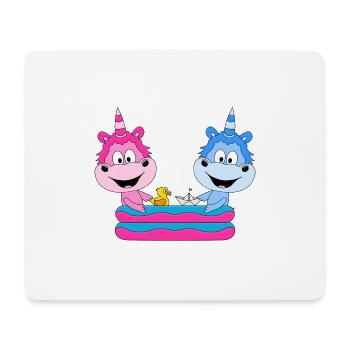 EINHÖRNER - POOL - PLANSCHBECKEN - SOMMER - KINDER - Mousepad (Querformat) - Weiß - Vorne