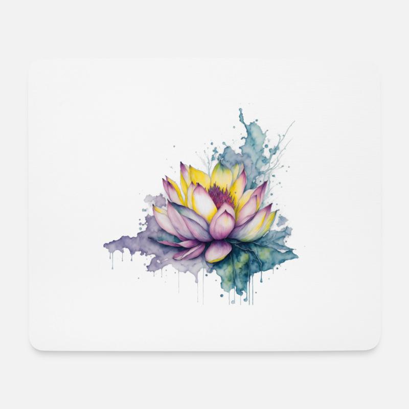Lotus - Mousepad (Querformat) - Weiß