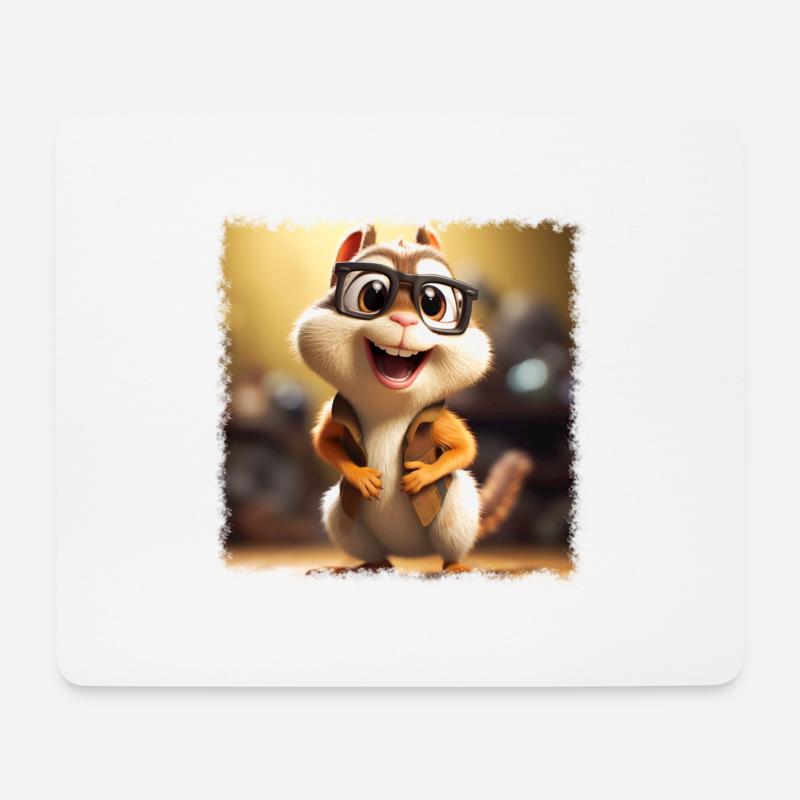 lustiges Streifenhörnchen - Mousepad (Querformat) - Weiß