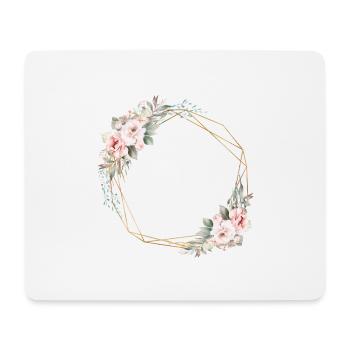 Blumen Pastel personalisierbar - Mousepad (Querformat) - Weiß - Vorne