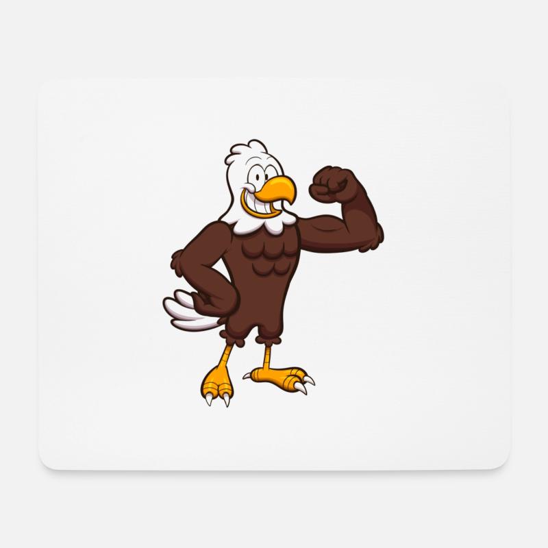 Strong Eagle Character - Mouse Pad (horizontal) - white