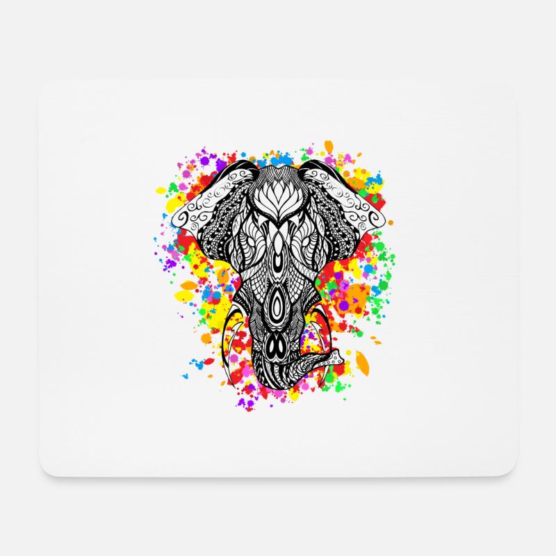 Elephant rainbow - Mouse Pad (horizontal) - white