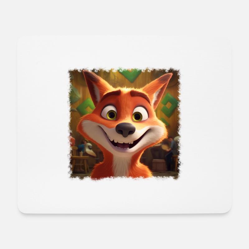 niedlicher Fuchs - Mousepad (Querformat) - Weiß