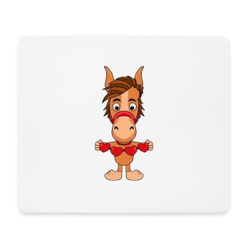 PFERD - PONY - HERZEN - LIEBE - LOVE - TIER - Mousepad (Querformat) - Weiß - Vorne